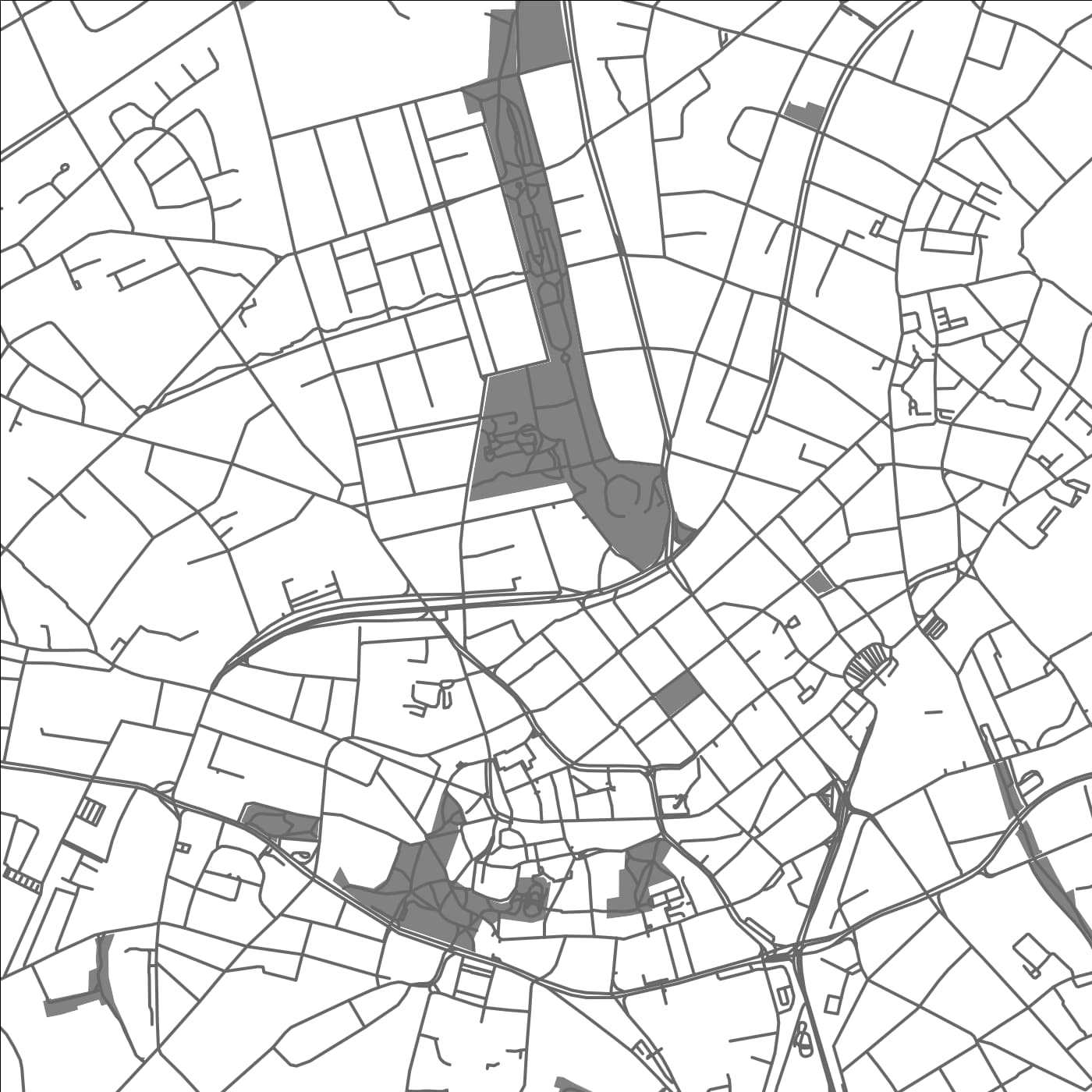 ROAD MAP OF MONCHENGLADBACH, GERMANY BY MAPBAKES