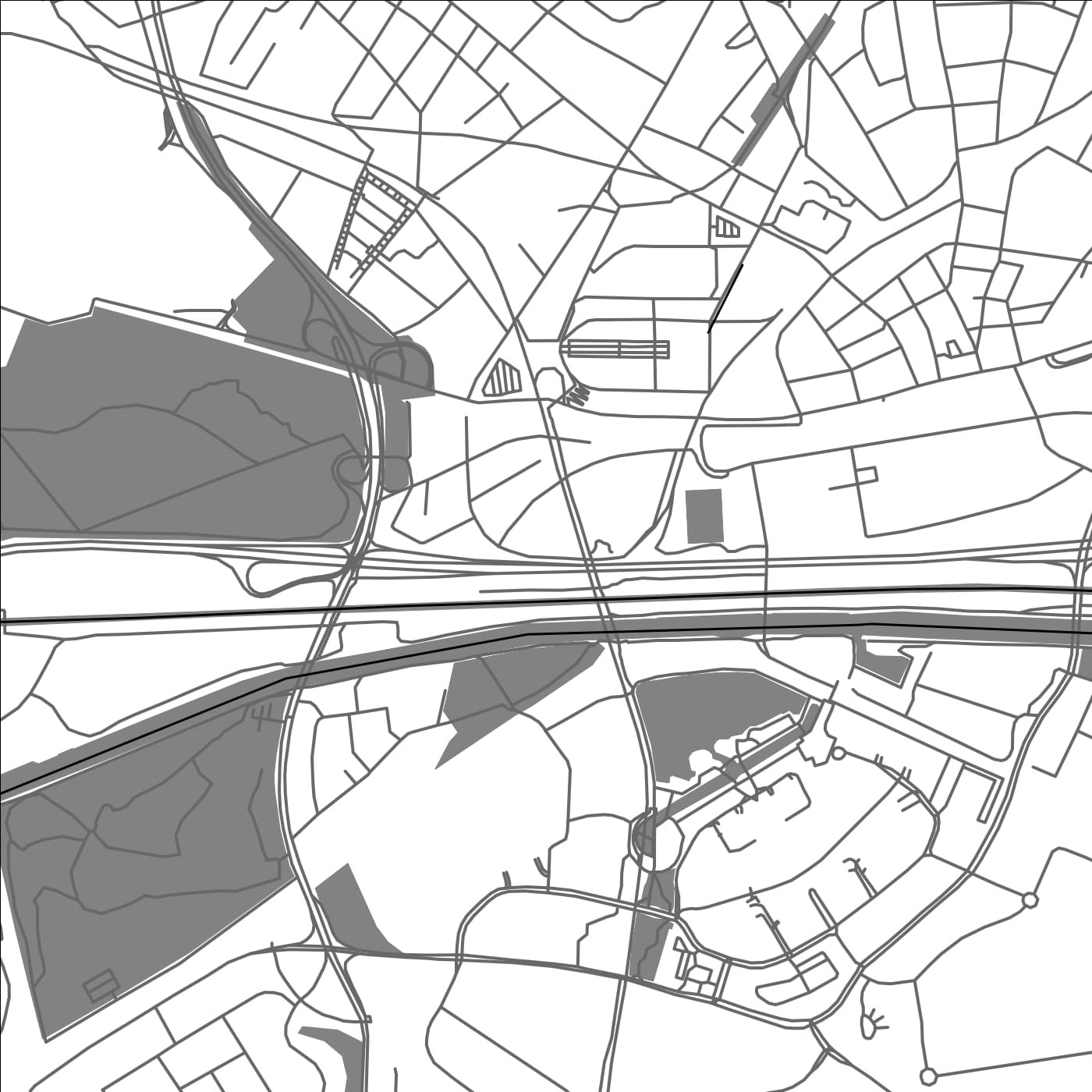 ROAD MAP OF OBERHAUSEN, GERMANY BY MAPBAKES