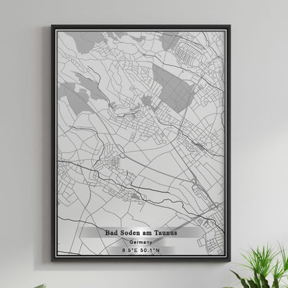 ROAD MAP OF BAD SODEN AM TAUNUS, GERMANY BY MAPBAKES