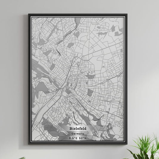 ROAD MAP OF BIELEFELD, GERMANY BY MAPBAKES