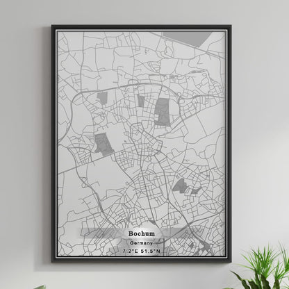 ROAD MAP OF BOCHUM, GERMANY BY MAPBAKES