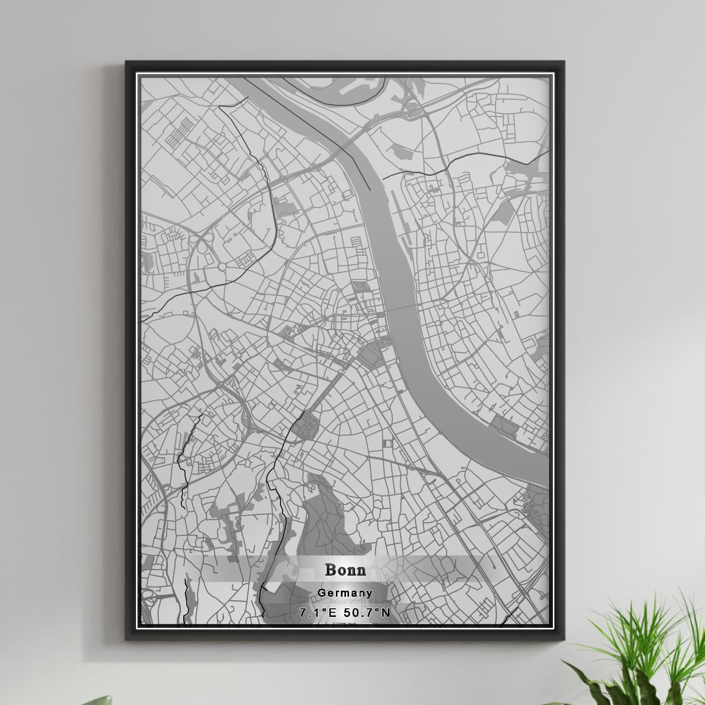 ROAD MAP OF BONN, GERMANY BY MAPBAKES