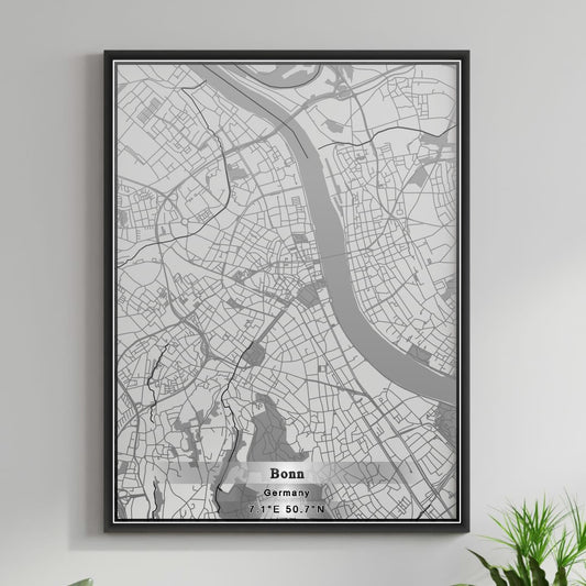 ROAD MAP OF BONN, GERMANY BY MAPBAKES