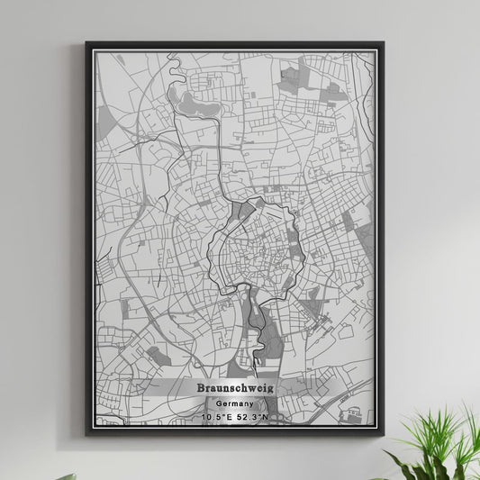 ROAD MAP OF BRAUNSCHWEIG, GERMANY BY MAPBAKES