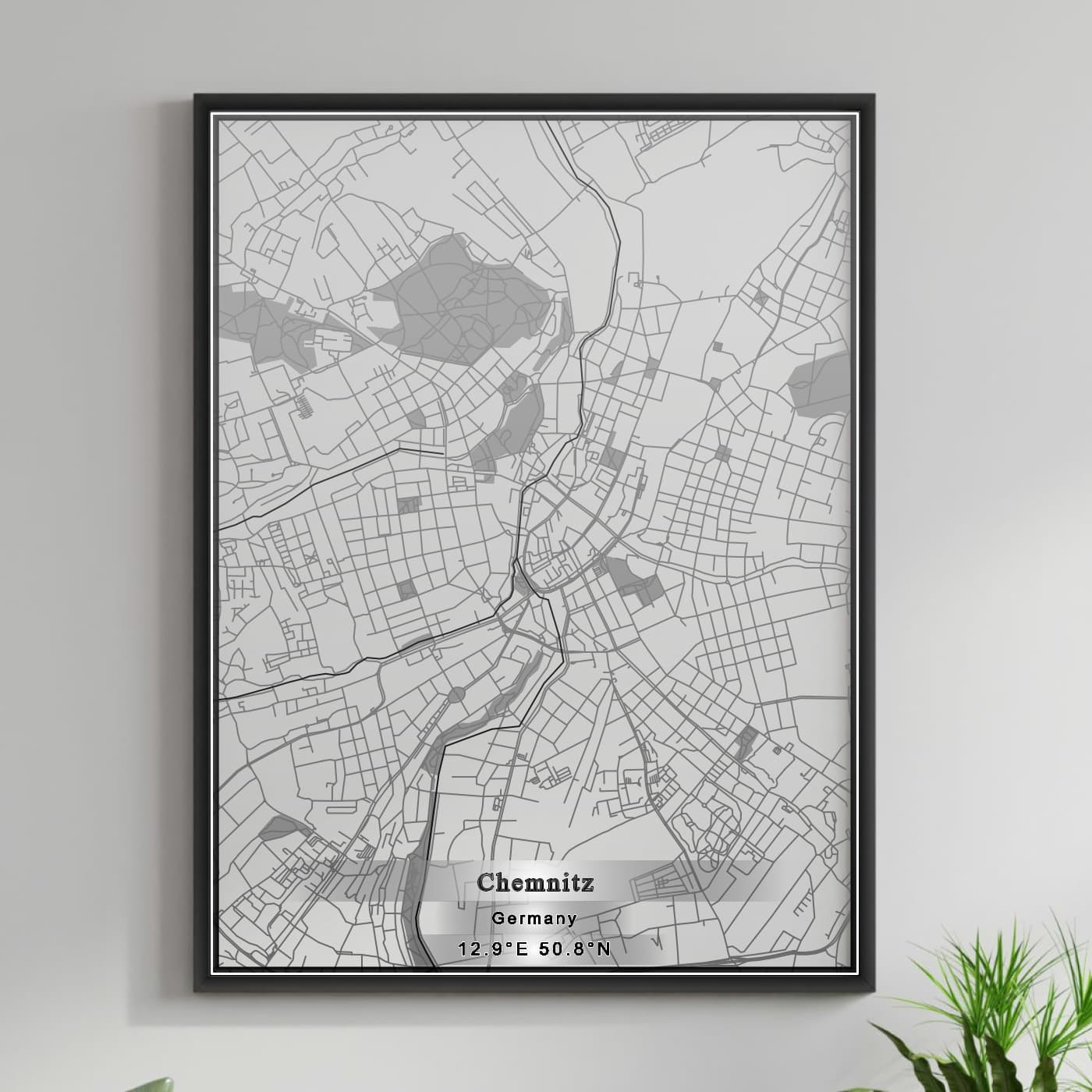 ROAD MAP OF CHEMNITZ, GERMANY BY MAPBAKES