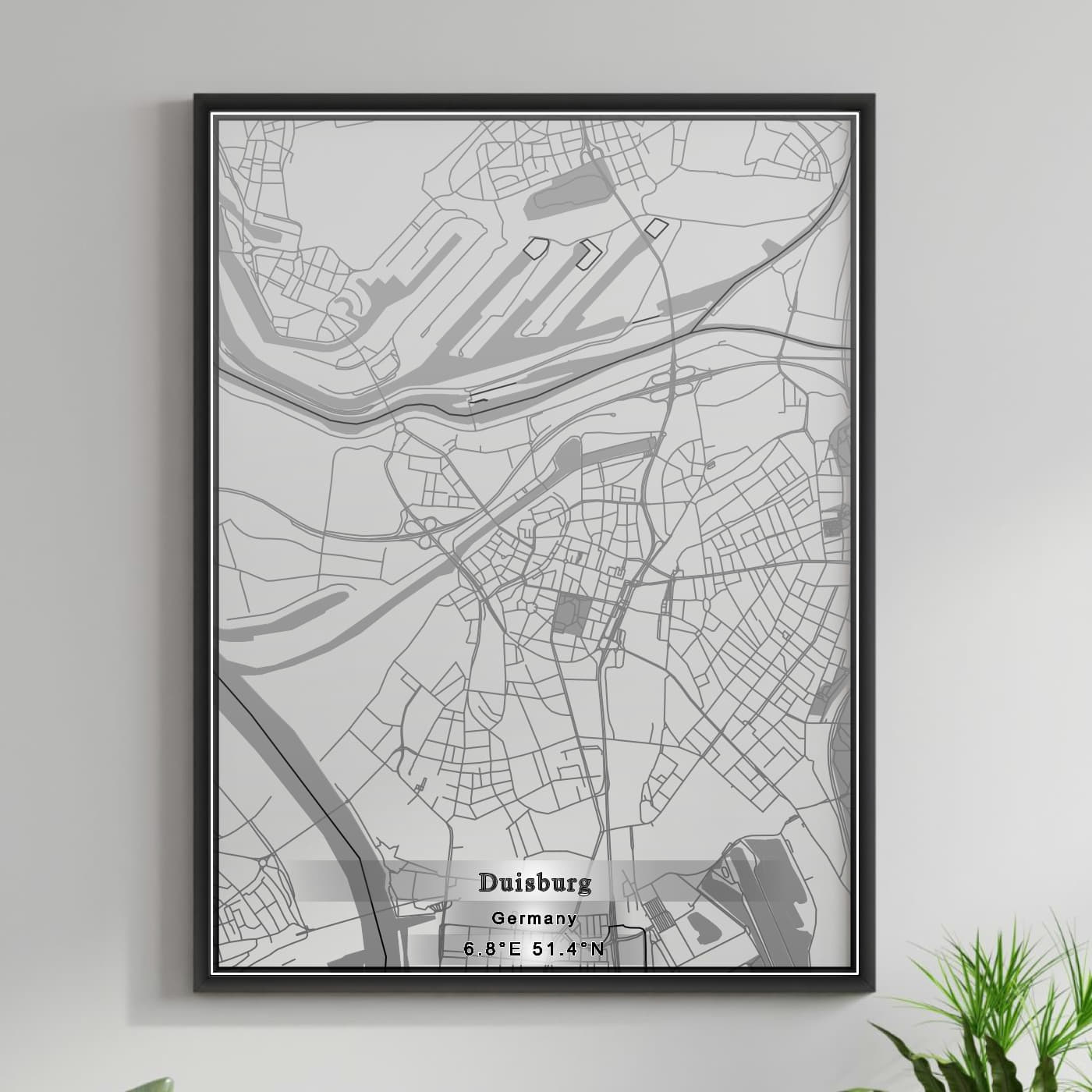 ROAD MAP OF DUISBURG, GERMANY BY MAPBAKES