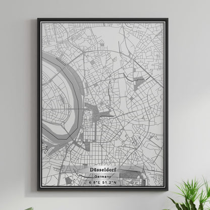 ROAD MAP OF DUSSELDORF, GERMANY BY MAPBAKES