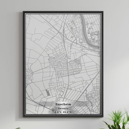 ROAD MAP OF EPPELHEIM, GERMANY BY MAPBAKES