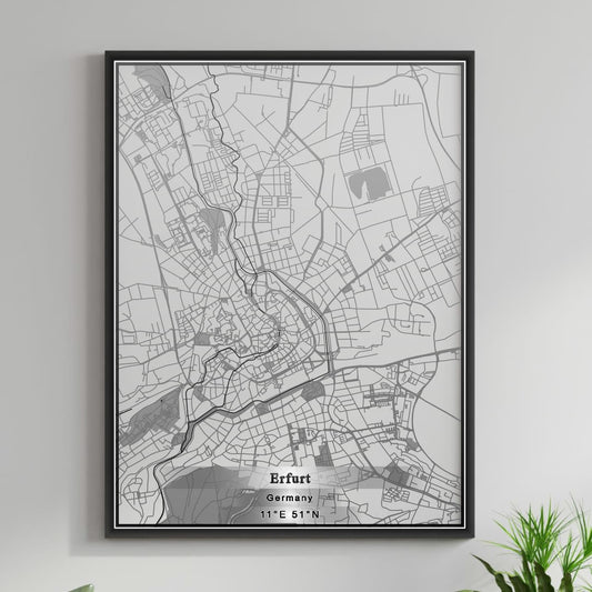 ROAD MAP OF ERFURT, GERMANY BY MAPBAKES