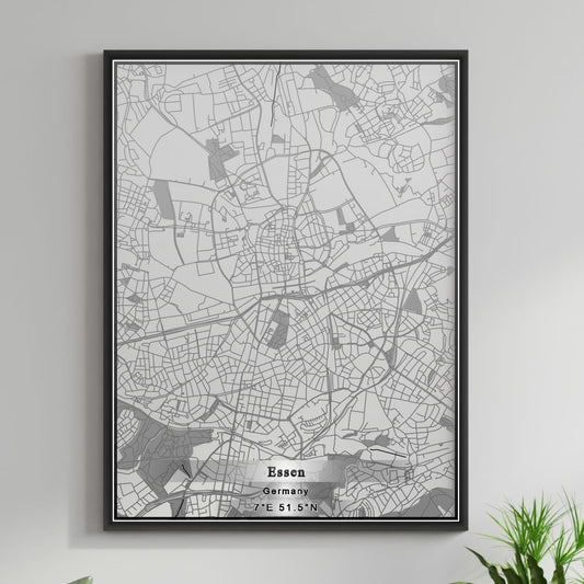 ROAD MAP OF ESSEN, GERMANY BY MAPBAKES