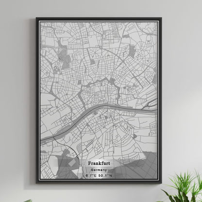 ROAD MAP OF FRANKFURT, GERMANY BY MAPBAKES