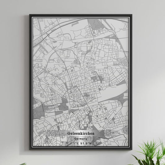 ROAD MAP OF GELSENKIRCHEN, GERMANY BY MAPBAKES