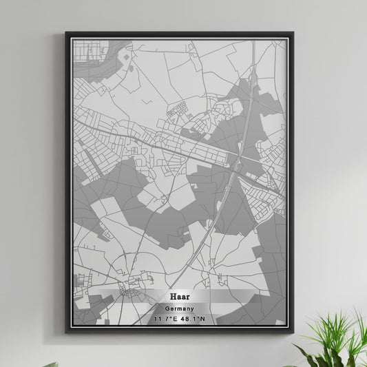 ROAD MAP OF HAAR, GERMANY BY MAPBAKES