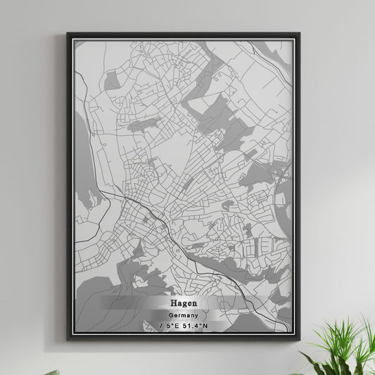 ROAD MAP OF HAGEN, GERMANY BY MAPBAKES