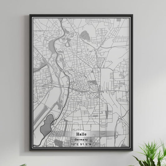 ROAD MAP OF HALLE, GERMANY BY MAPBAKES