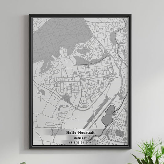 ROAD MAP OF HALLE NEUSTADT, GERMANY BY MAPBAKES