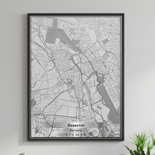 ROAD MAP OF HANNOVER, GERMANY BY MAPBAKES