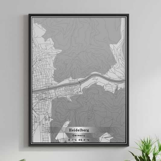 ROAD MAP OF HEIDELBERG, GERMANY BY MAPBAKES