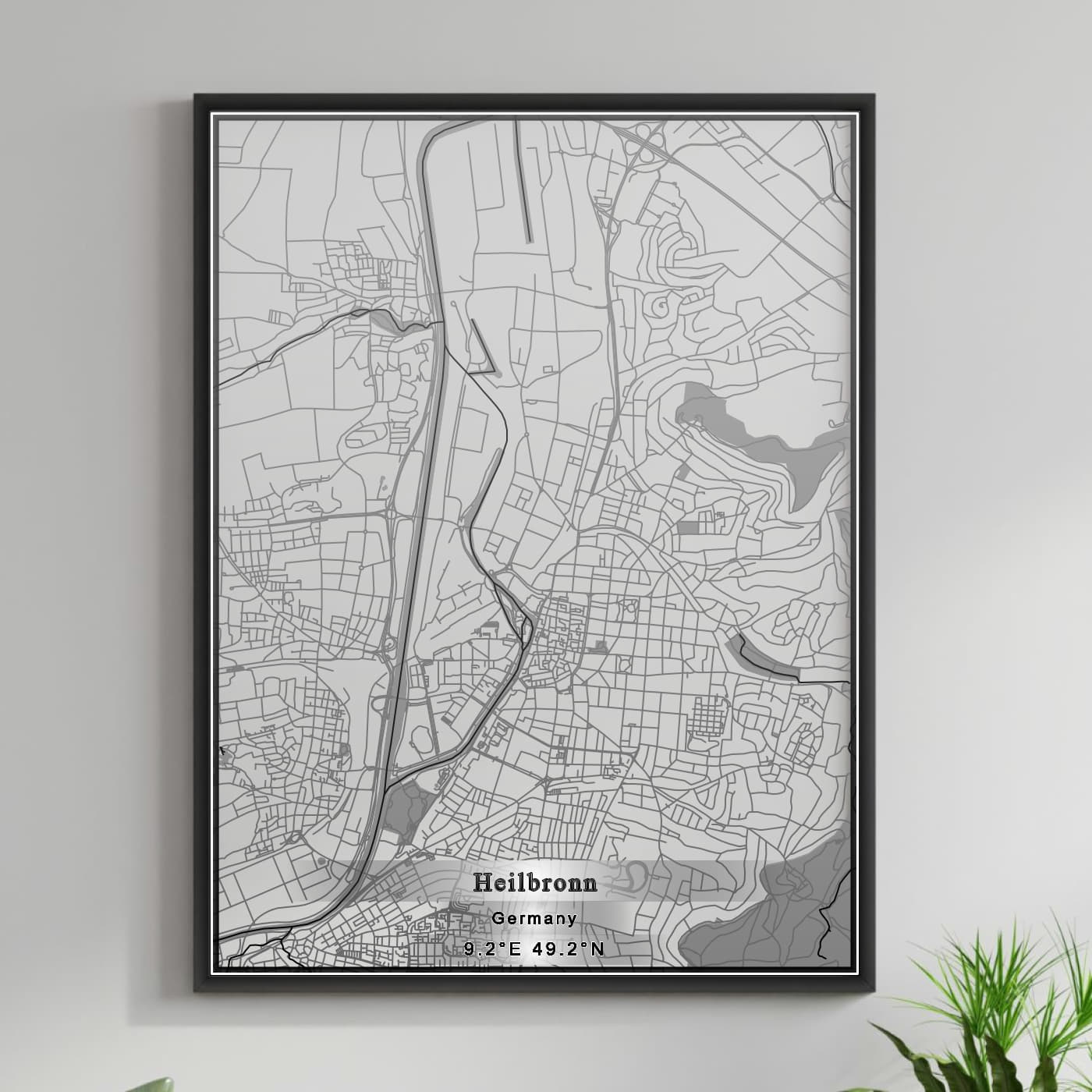 ROAD MAP OF HEILBRONN, GERMANY BY MAPBAKES