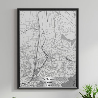 ROAD MAP OF HEILBRONN, GERMANY BY MAPBAKES