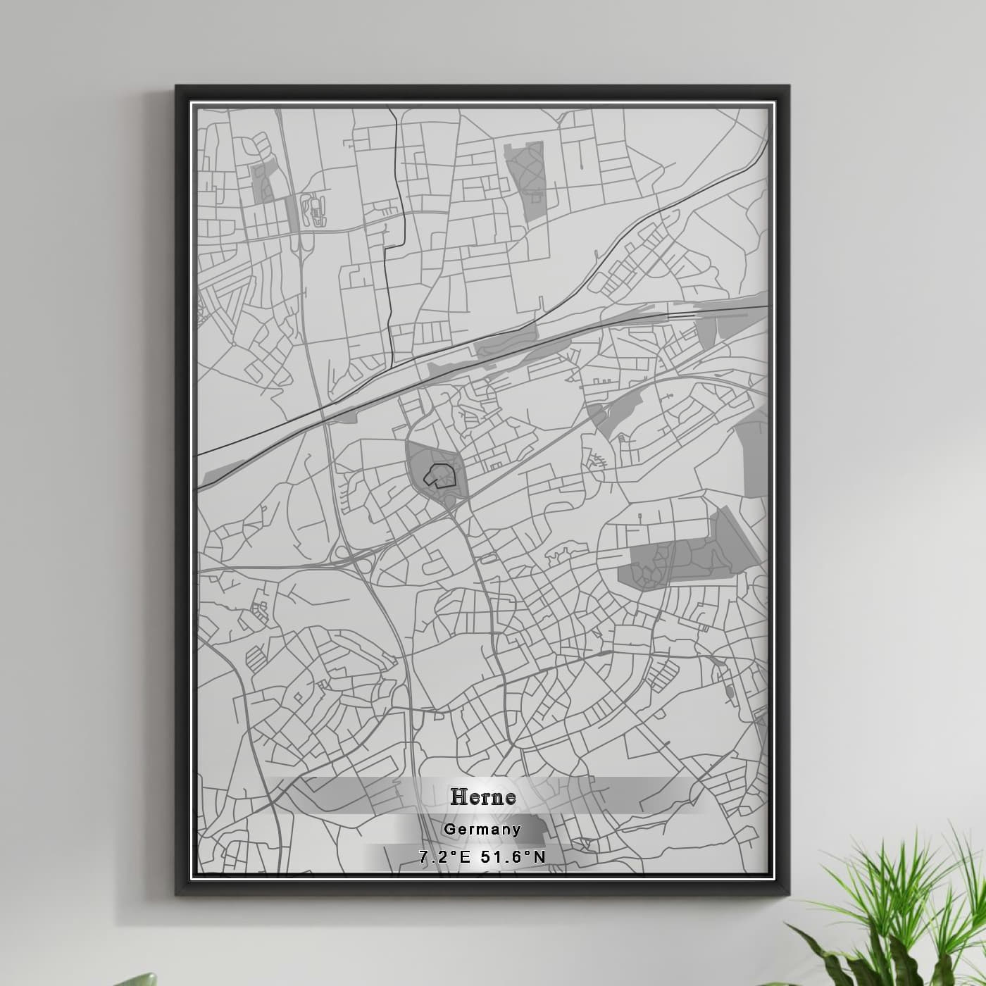 ROAD MAP OF HERNE, GERMANY BY MAPBAKES