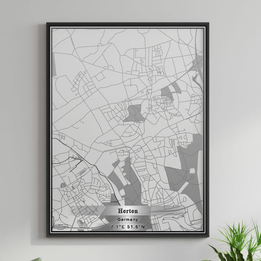 ROAD MAP OF HERTEN, GERMANY BY MAPBAKES