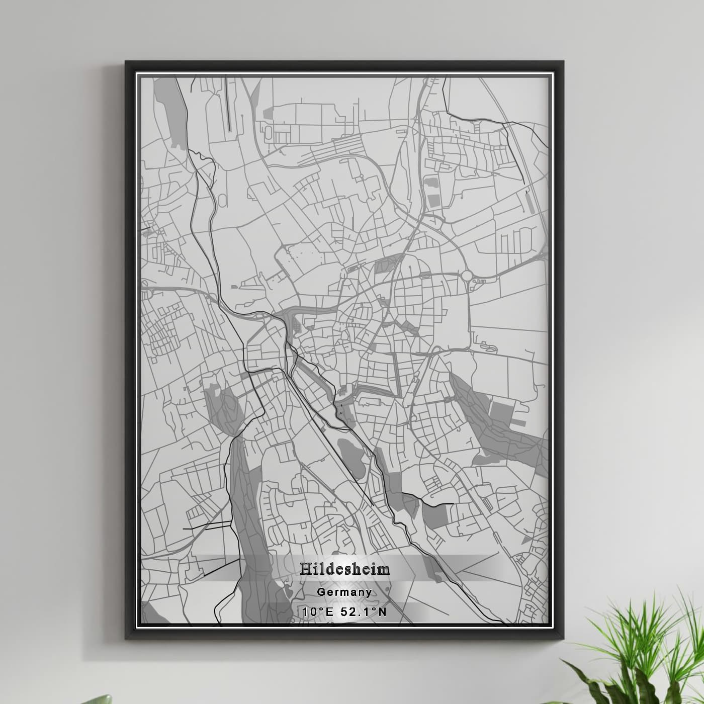 ROAD MAP OF HILDESHEIM, GERMANY BY MAPBAKES