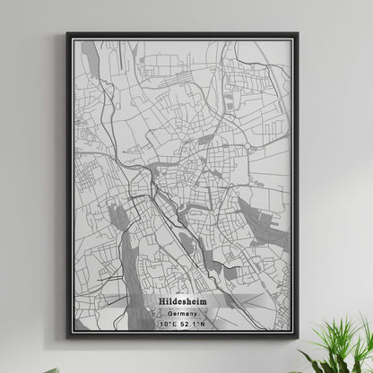 ROAD MAP OF HILDESHEIM, GERMANY BY MAPBAKES