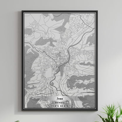 ROAD MAP OF JENA, GERMANY BY MAPBAKES