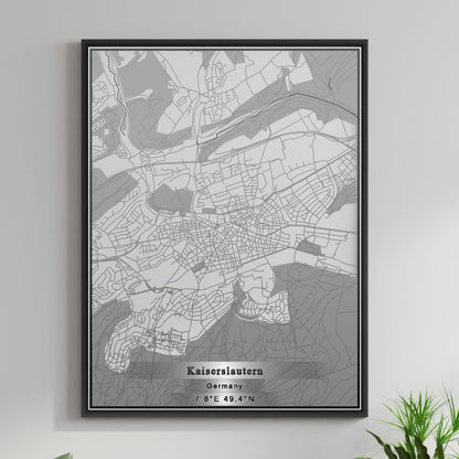 ROAD MAP OF KAISERSLAUTERN, GERMANY BY MAPBAKES