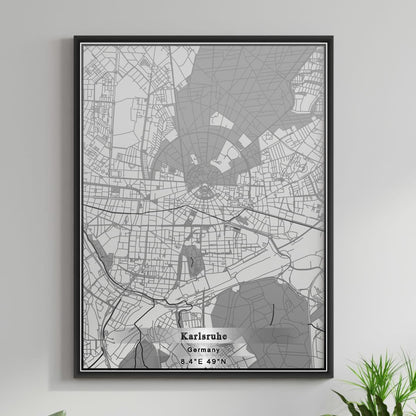 ROAD MAP OF KARLSRUHE, GERMANY BY MAPBAKES