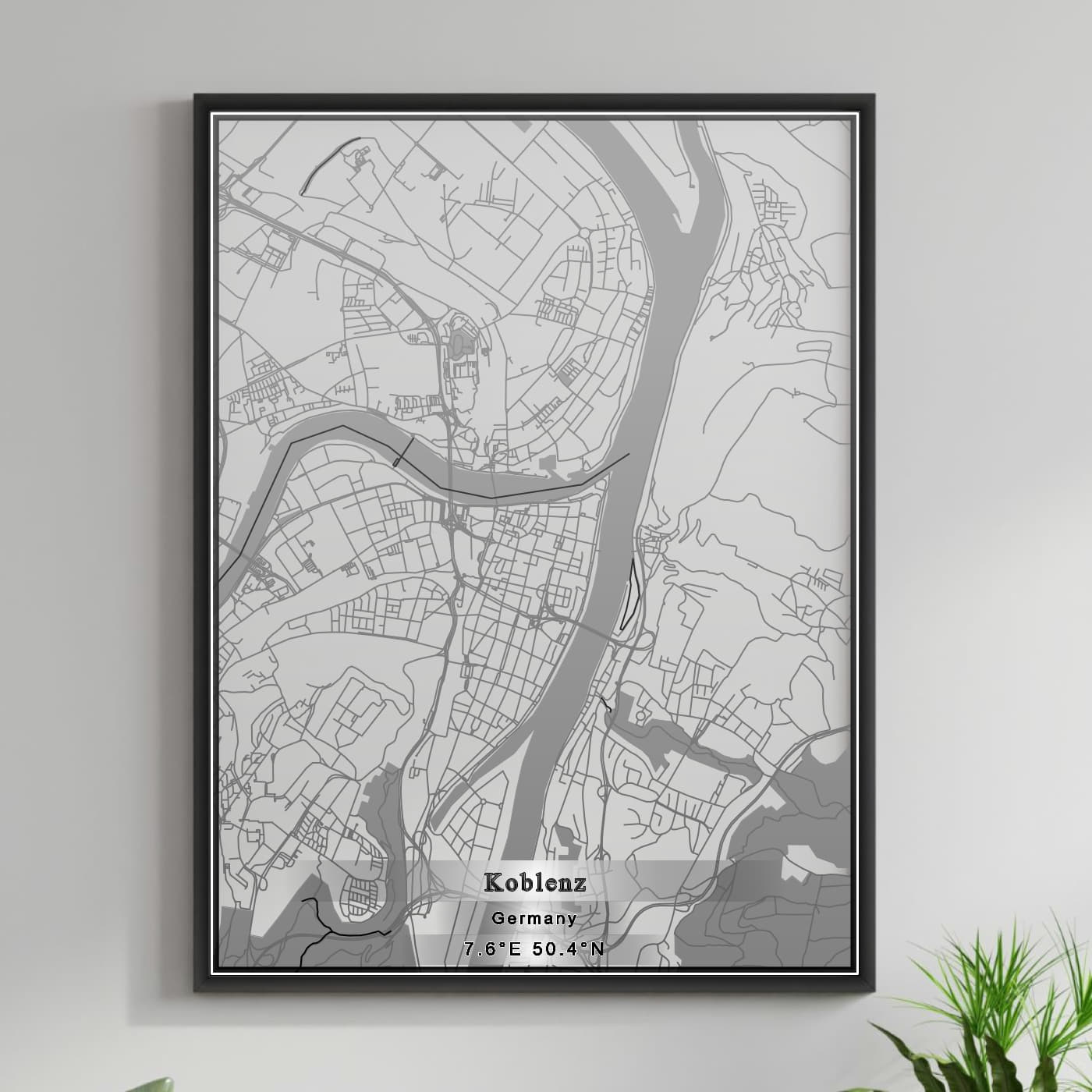 ROAD MAP OF KOBLENZ, GERMANY BY MAPBAKES