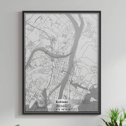 ROAD MAP OF KOBLENZ, GERMANY BY MAPBAKES