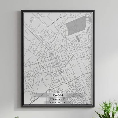 ROAD MAP OF KREFELD, GERMANY BY MAPBAKES