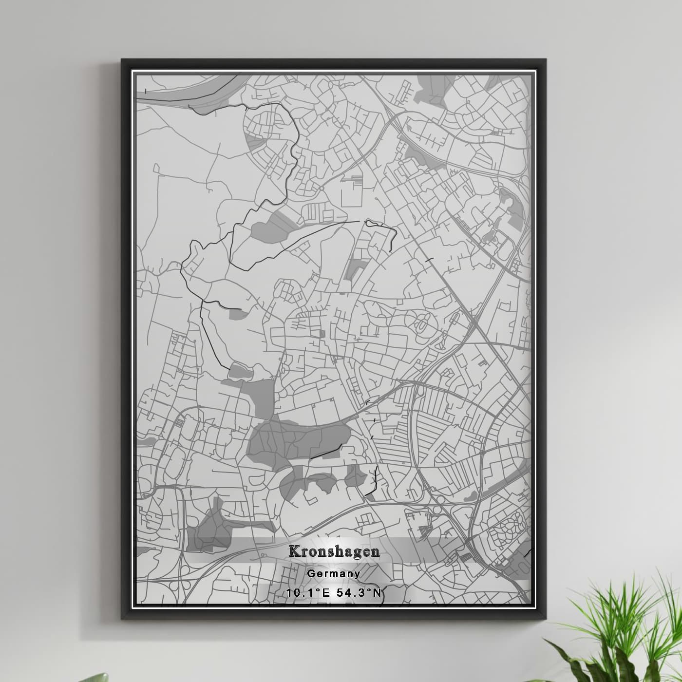 ROAD MAP OF KRONSHAGEN, GERMANY BY MAPBAKES