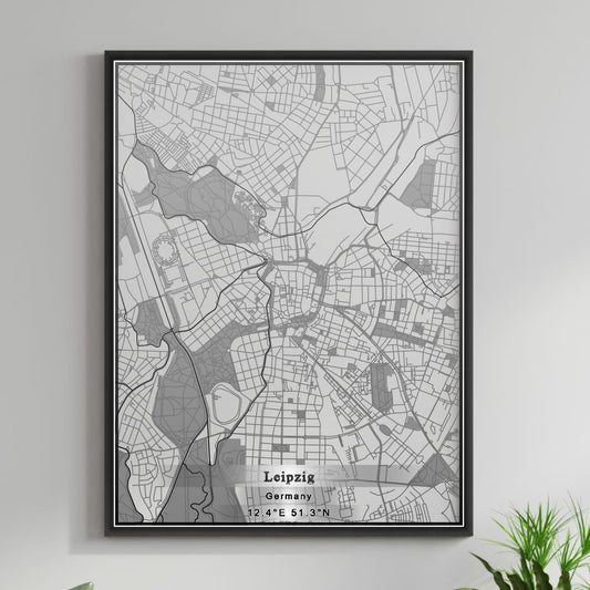 ROAD MAP OF LEIPZIG, GERMANY BY MAPBAKES