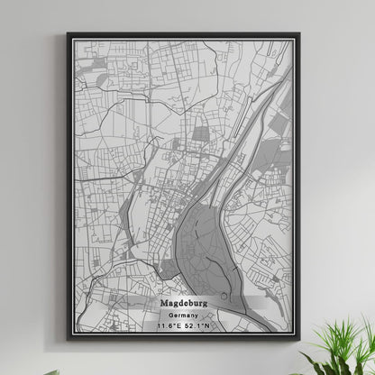 ROAD MAP OF MAGDEBURG, GERMANY BY MAPBAKES