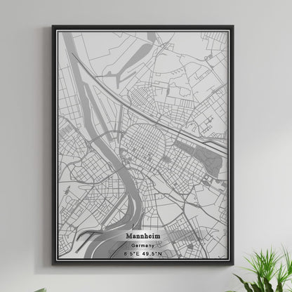 ROAD MAP OF MANNHEIM, GERMANY BY MAPBAKES