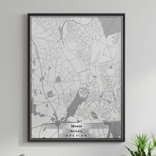 ROAD MAP OF MOERS, GERMANY BY MAPBAKES