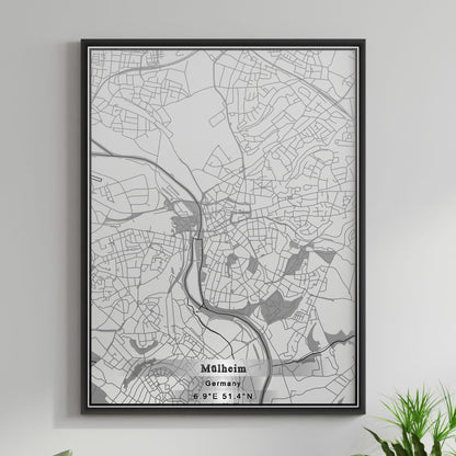 ROAD MAP OF MULHEIM, GERMANY BY MAPBAKES