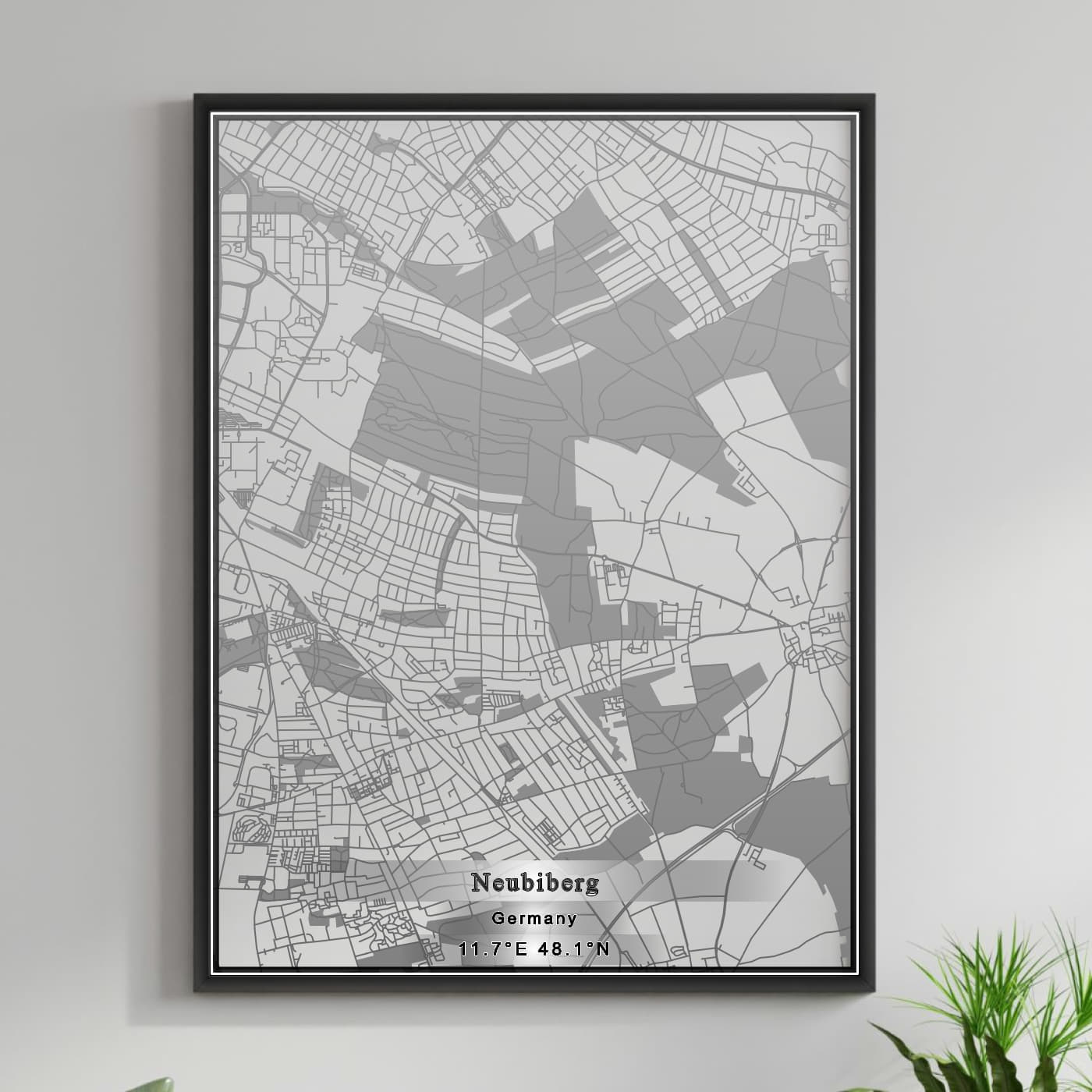 ROAD MAP OF NEUBIBERG, GERMANY BY MAPBAKES