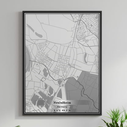 ROAD MAP OF NEULUSSHEIM, GERMANY BY MAPBAKES