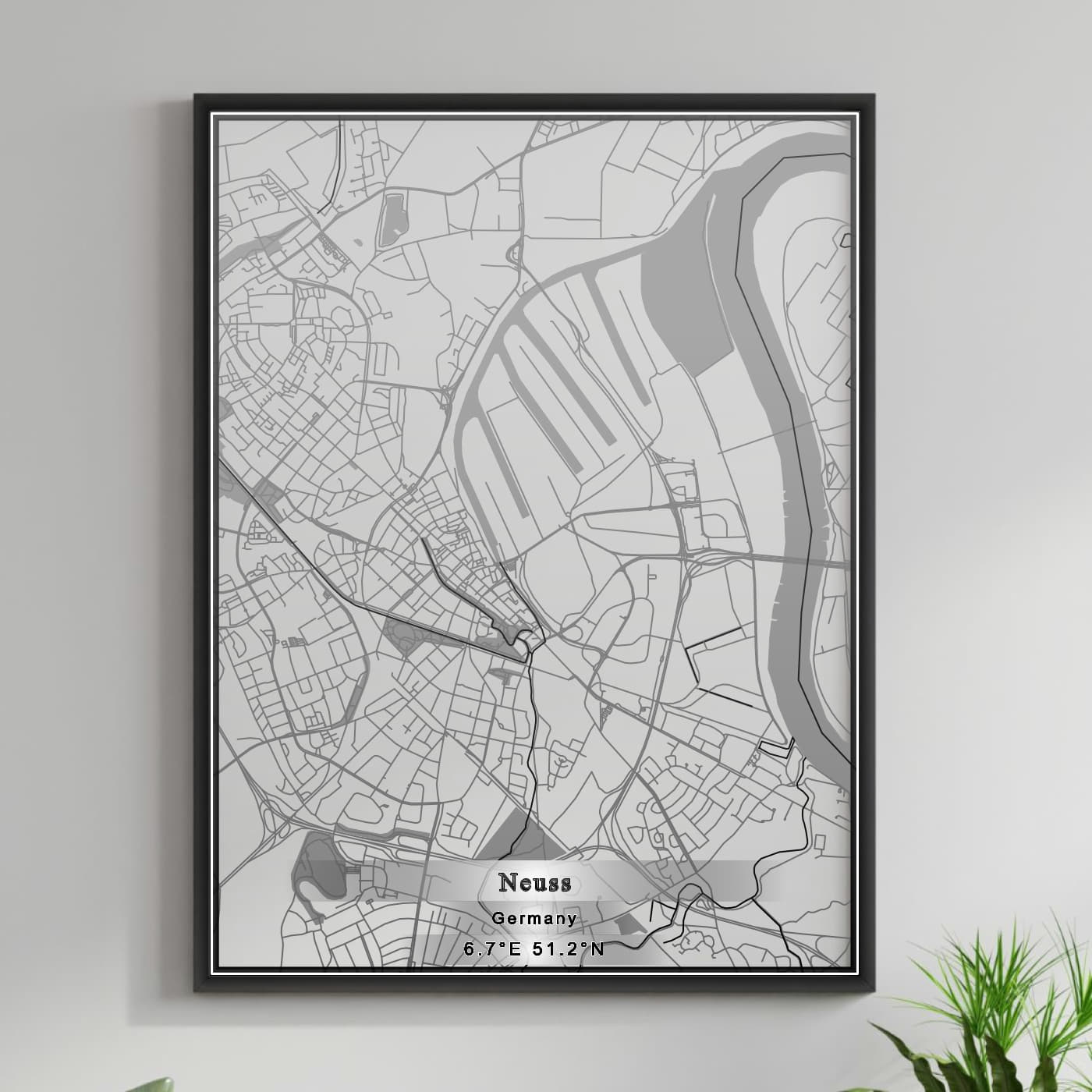 ROAD MAP OF NEUSS, GERMANY BY MAPBAKES