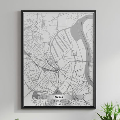 ROAD MAP OF NEUSS, GERMANY BY MAPBAKES