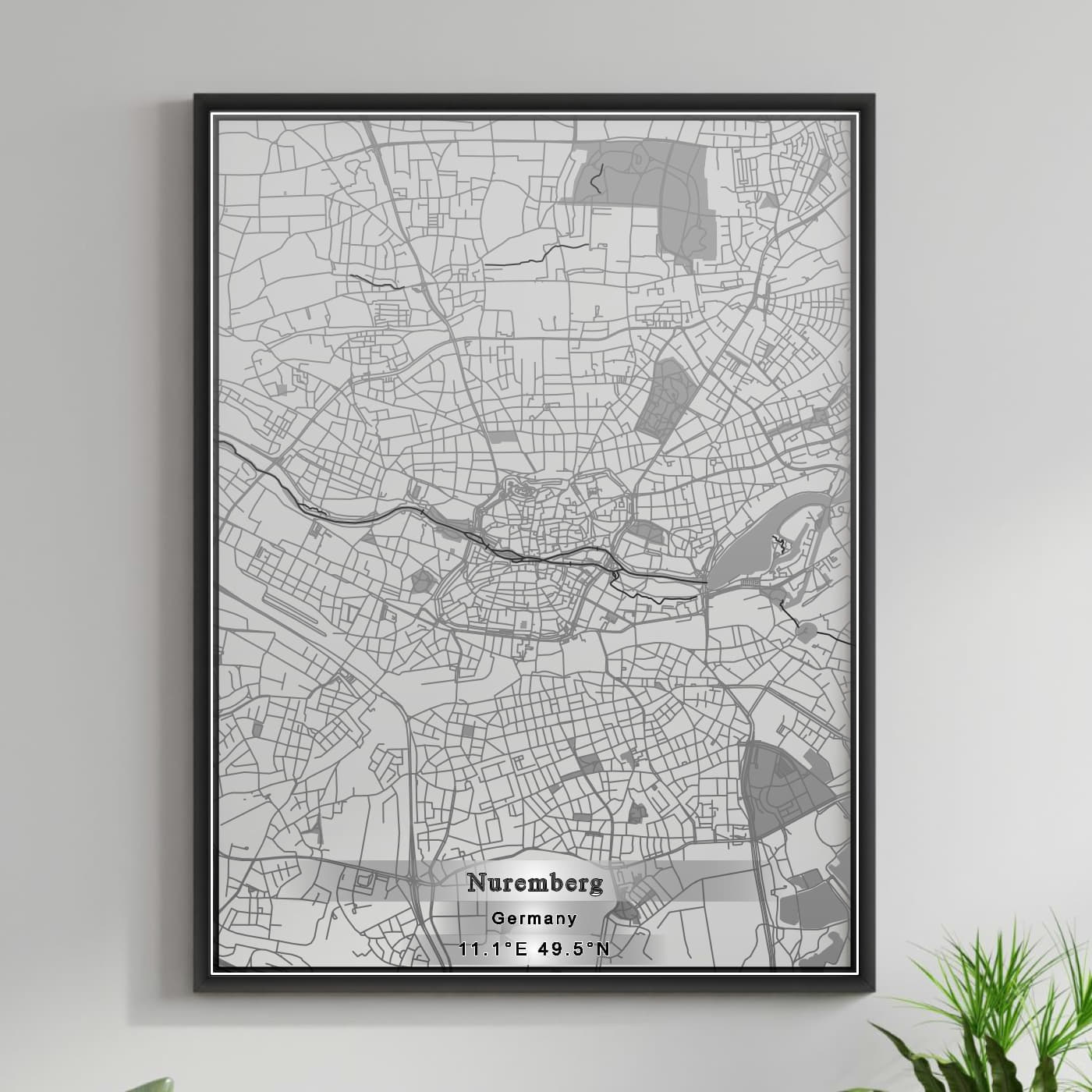 ROAD MAP OF NUREMBERG, GERMANY BY MAPBAKES