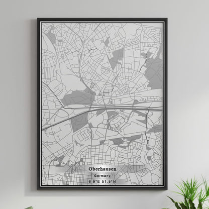 ROAD MAP OF OBERHAUSEN, GERMANY BY MAPBAKES