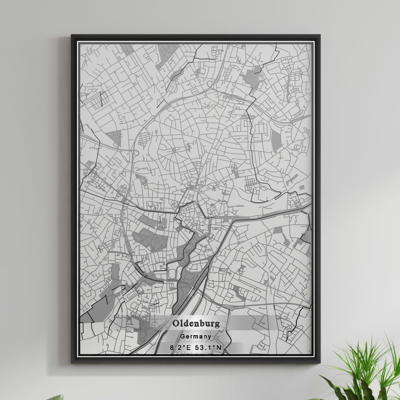 ROAD MAP OF OLDENBURG, GERMANY BY MAPBAKES