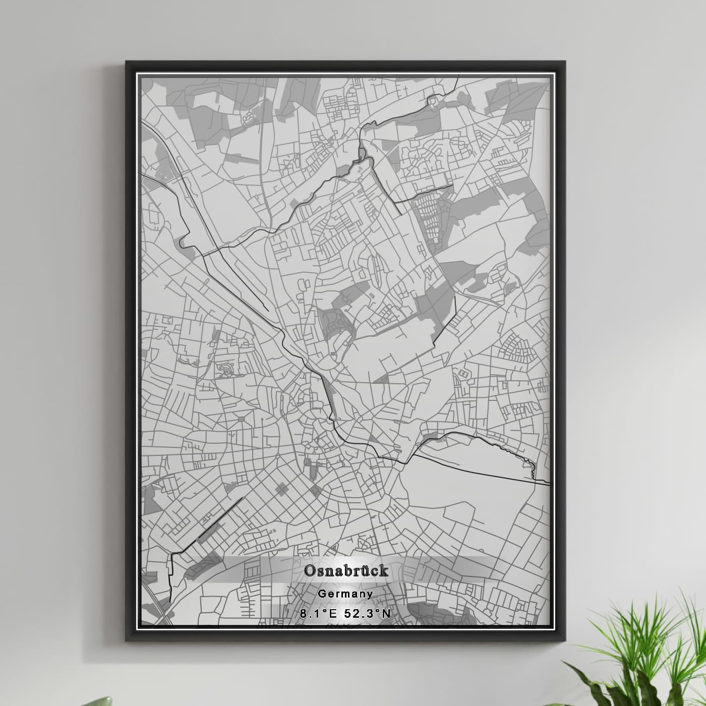 ROAD MAP OF OSNABRUCK, GERMANY BY MAPBAKES