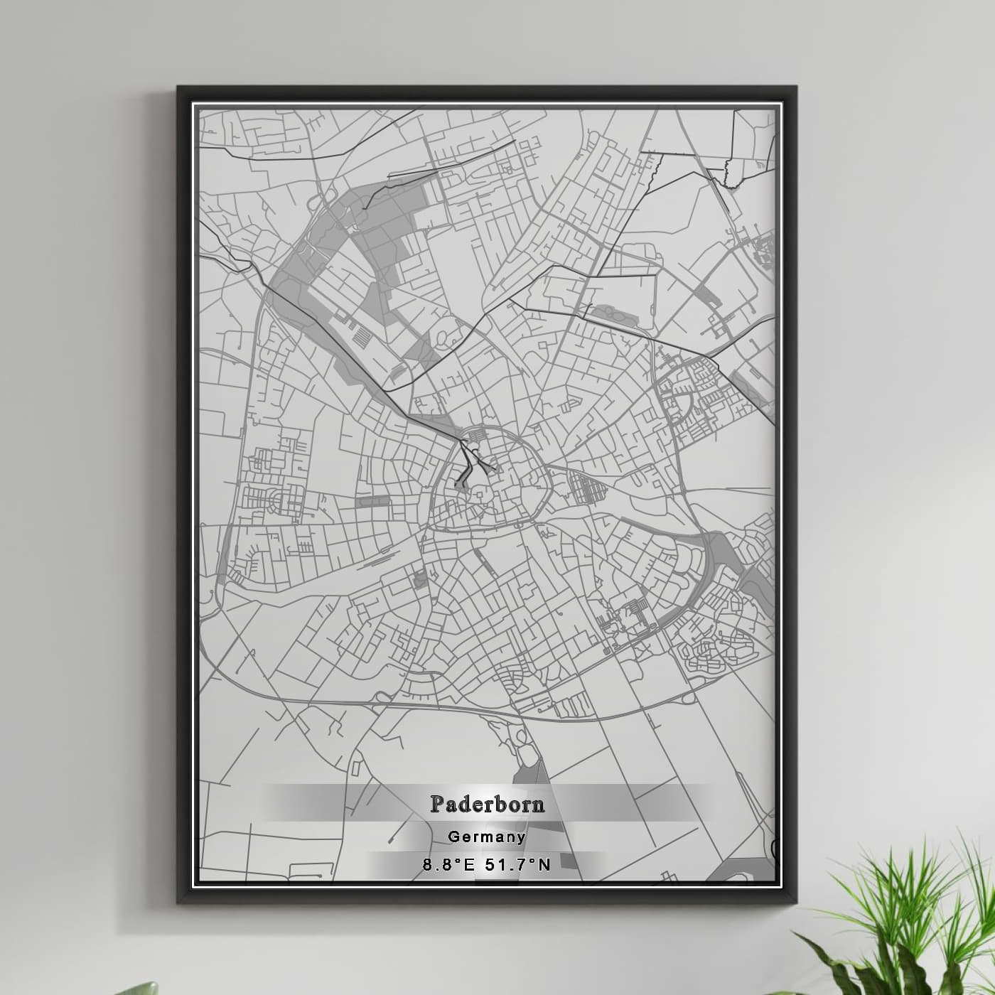 ROAD MAP OF PADERBORN, GERMANY BY MAPBAKES