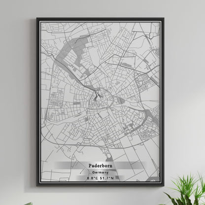 ROAD MAP OF PADERBORN, GERMANY BY MAPBAKES